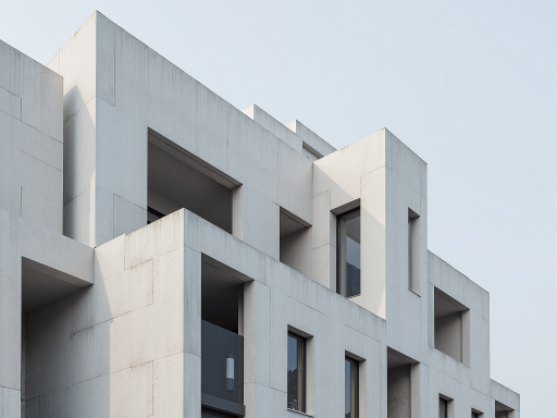 Luxury residential building exterior with modern architecture, high-end housing development